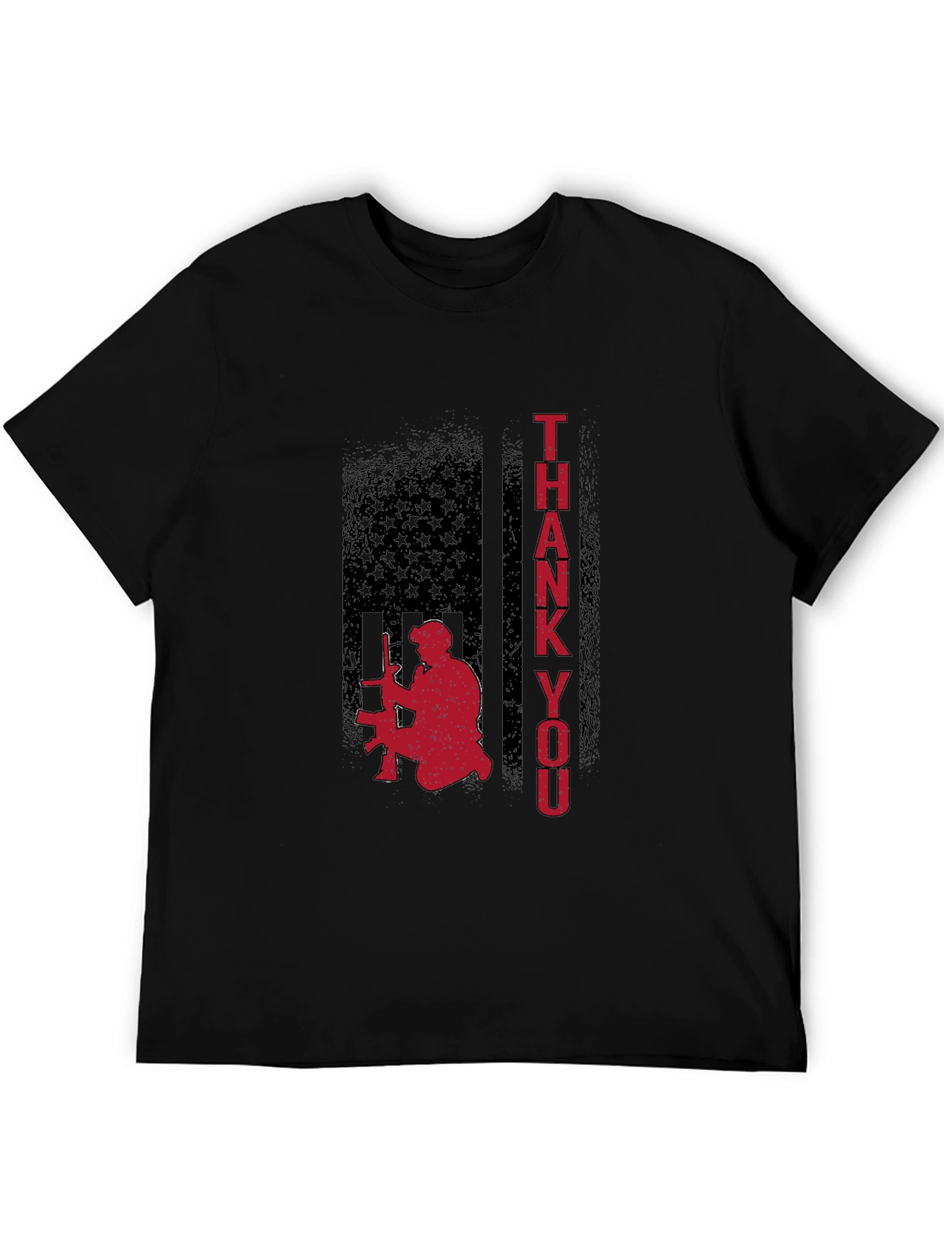 Camiseta Negra Gracias Patriótica Militar
