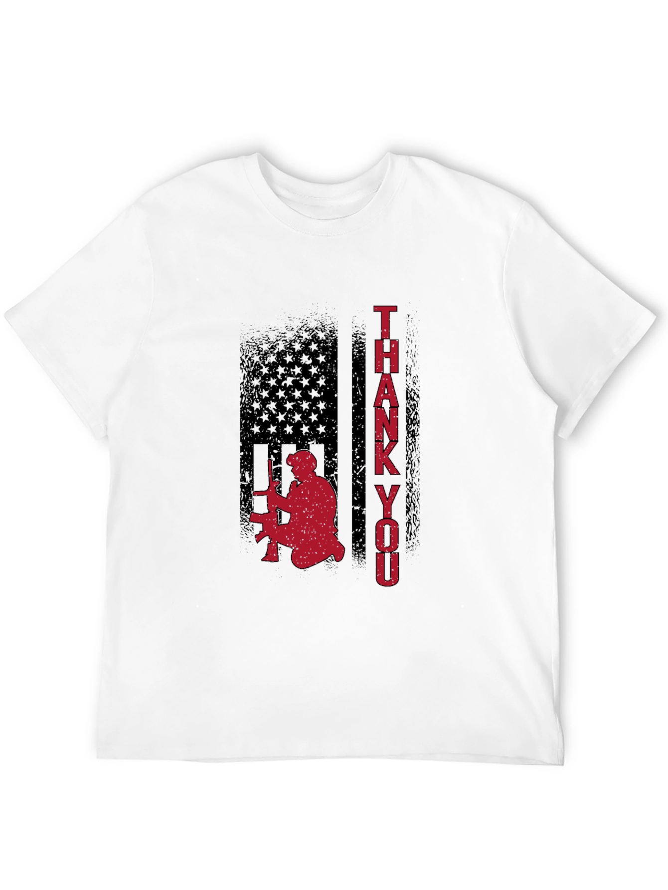 Camiseta Negra Gracias Patriótica Militar
