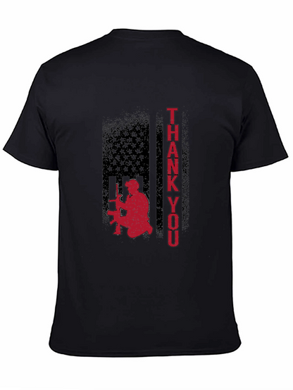 Camiseta Negra Gracias Patriótica Militar
