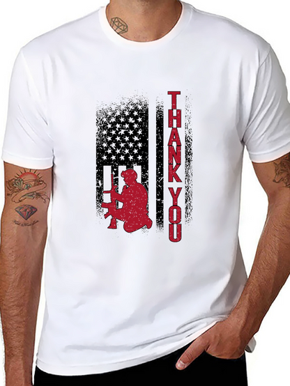 Camiseta Negra Gracias Patriótica Militar