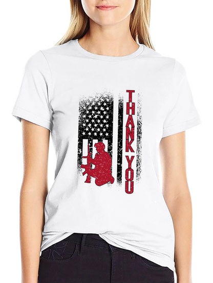 Camiseta Negra Gracias Patriótica Militar