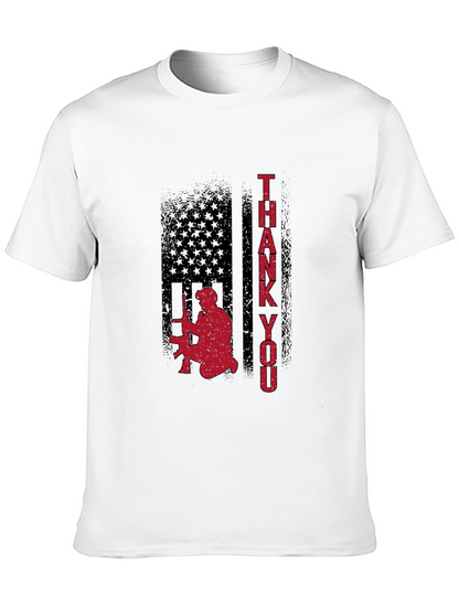 Camiseta Negra Gracias Patriótica Militar