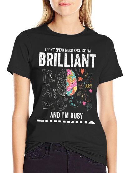 Camiseta Negra Brilliant: Mente Creativa y Ocupada
