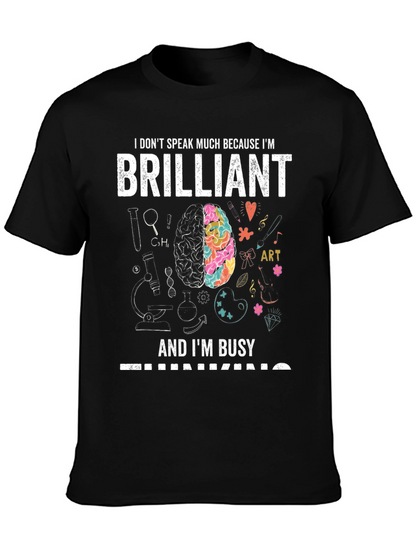 Camiseta Negra Brilliant: Mente Creativa y Ocupada