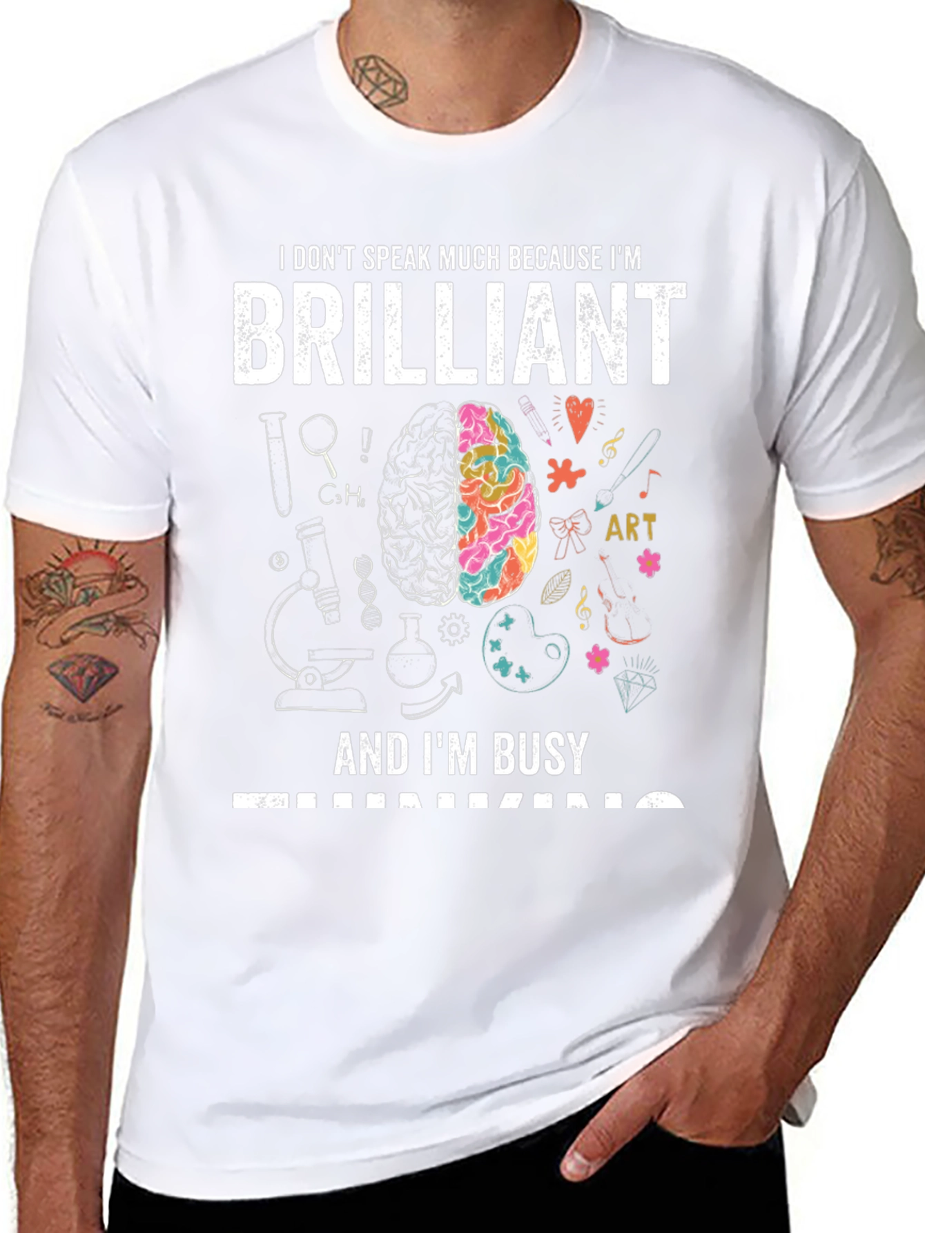 Camiseta Negra Brilliant: Mente Creativa y Ocupada