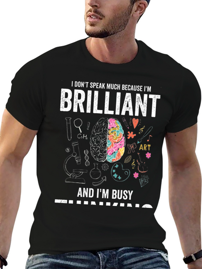 Camiseta Negra Brilliant: Mente Creativa y Ocupada