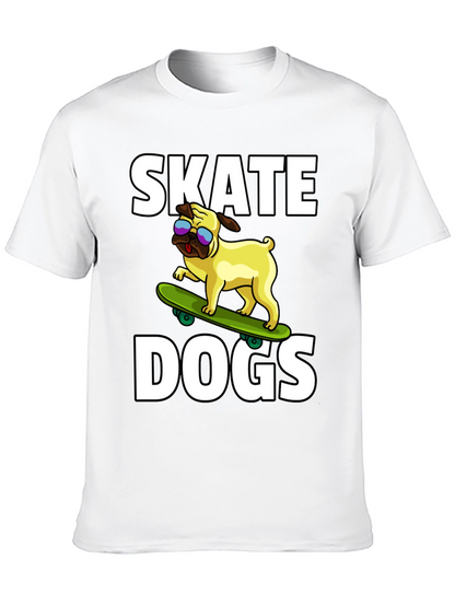 Camiseta Negra Skate Dogs con Perro Pug Skateboarding