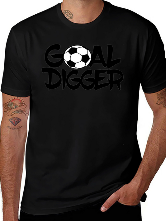 Camiseta Negra Goal Digger Fútbol Casual