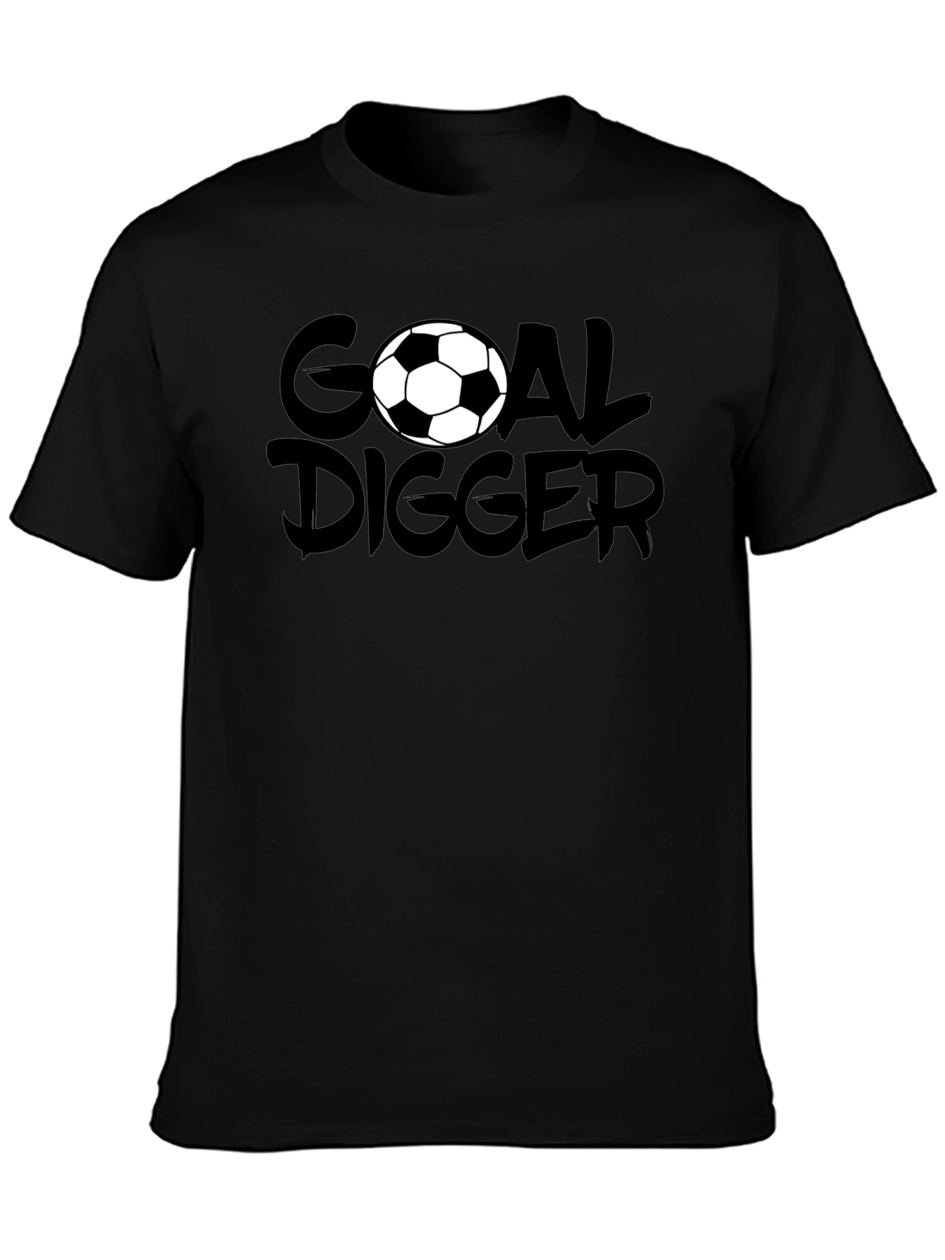Camiseta Negra Goal Digger Fútbol Casual