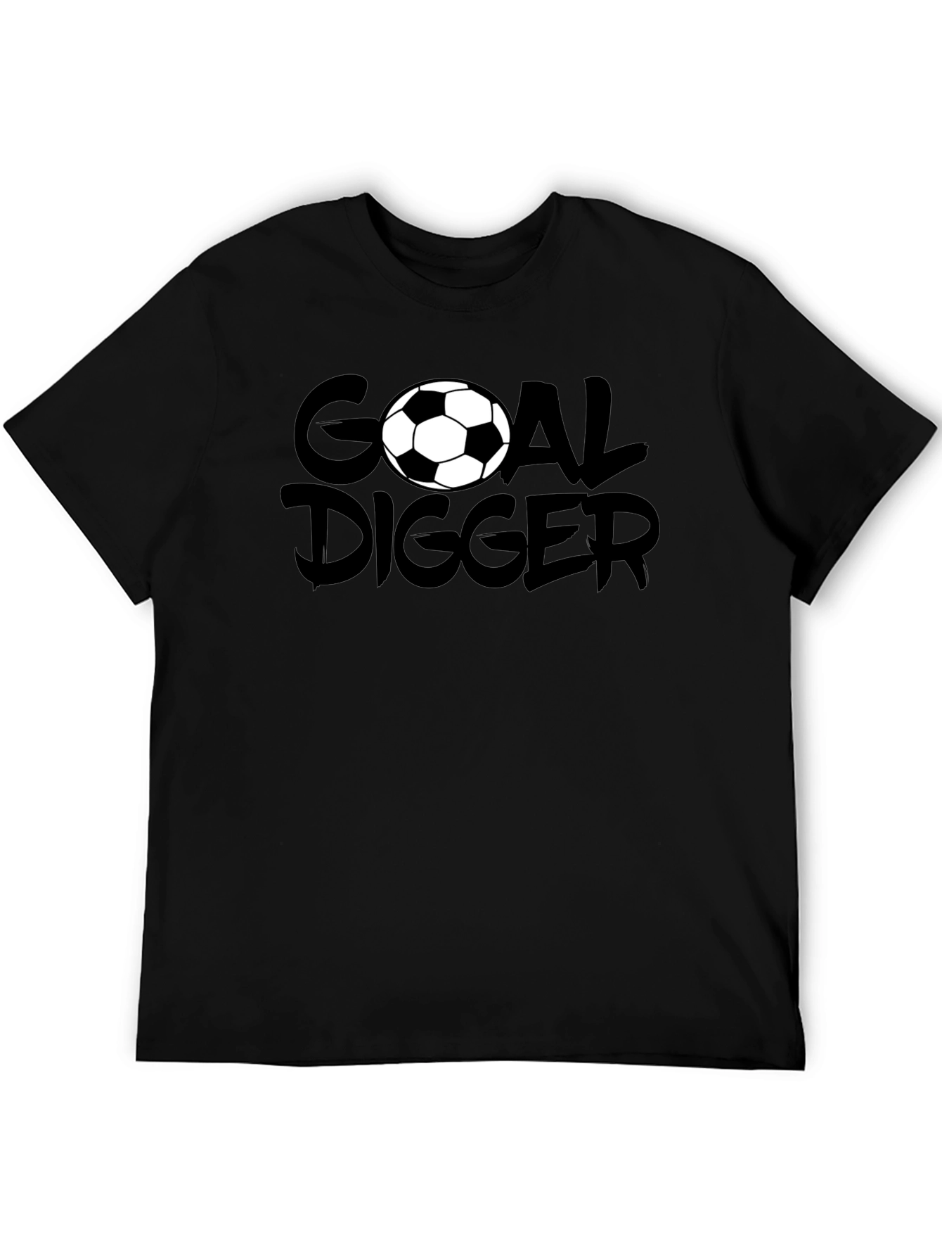 Camiseta Negra Goal Digger Fútbol Casual