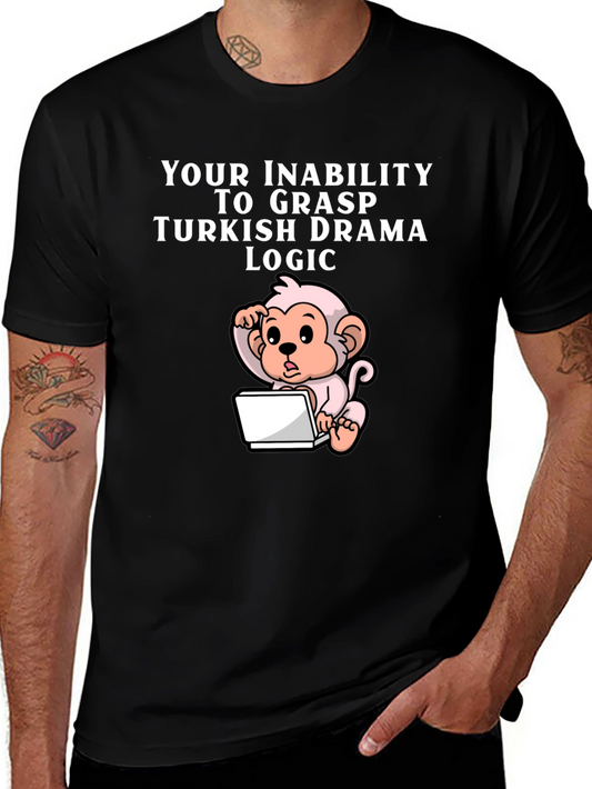 Camiseta Negra Humorística Lógica Drama Turco