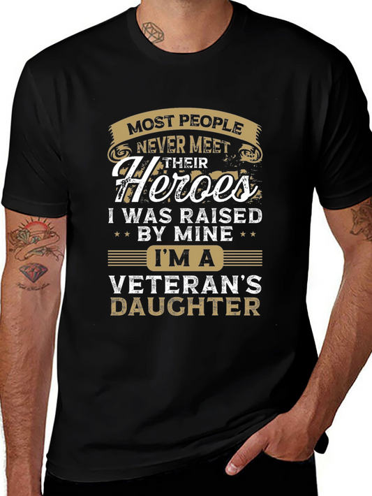 Camiseta Negra Hija de Veterano para Hombre