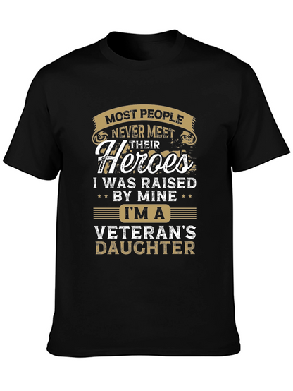 Camiseta Negra Hija de Veterano para Hombre