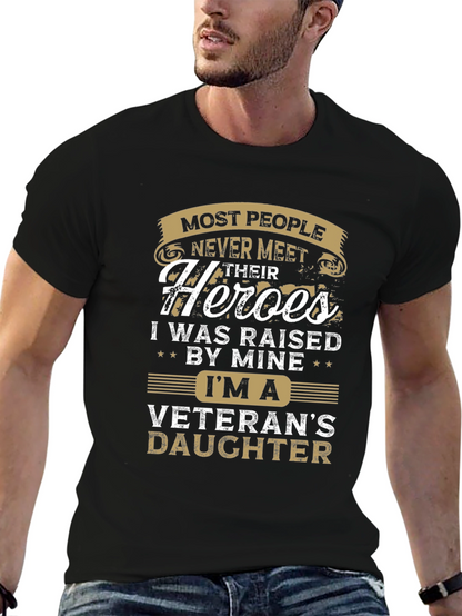 Camiseta Negra Hija de Veterano para Hombre