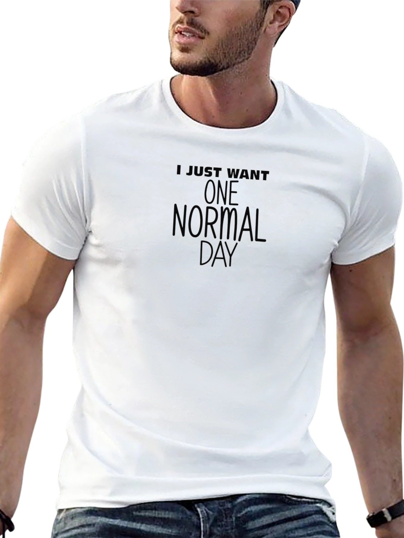 Camiseta Negra: Solo Quiero Un Día Normal