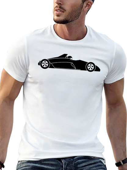 Camiseta Negra con Diseño de Coche de Carreras