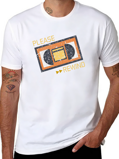 Camiseta Retro VHS: ¡Por Favor Rebobinar!