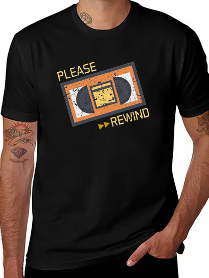 Camiseta Retro VHS: ¡Por Favor Rebobinar!