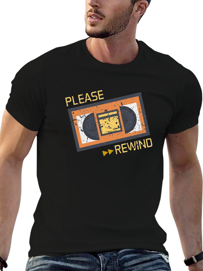 Camiseta Retro VHS: ¡Por Favor Rebobinar!
