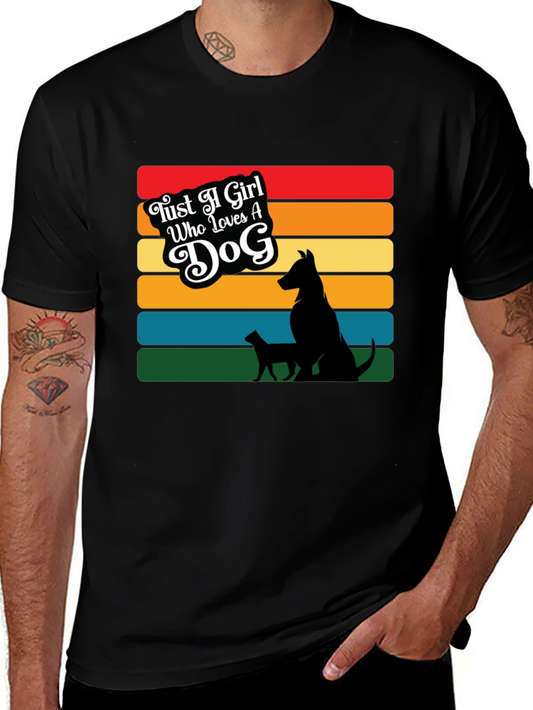 Camiseta Negra Just a Girl Who Loves a Dog