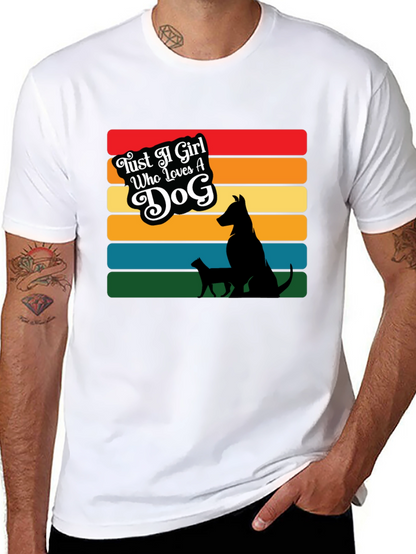 Camiseta Negra Just a Girl Who Loves a Dog