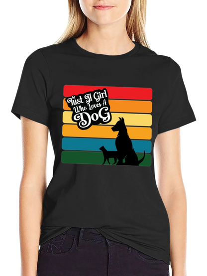 Camiseta Negra Just a Girl Who Loves a Dog