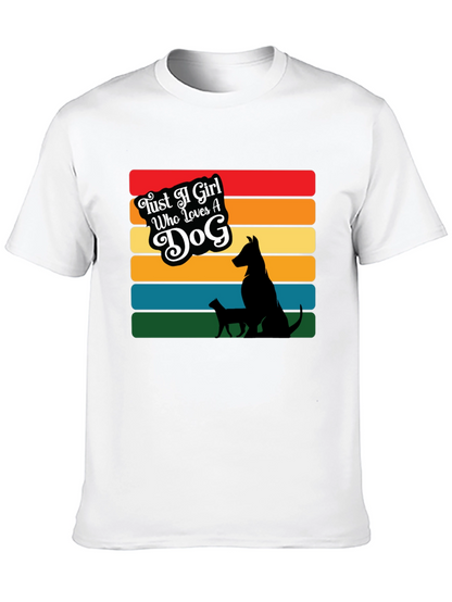 Camiseta Negra Just a Girl Who Loves a Dog