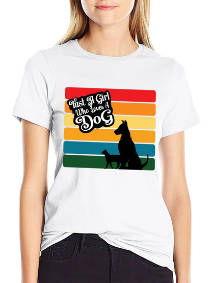 Camiseta Negra Just a Girl Who Loves a Dog