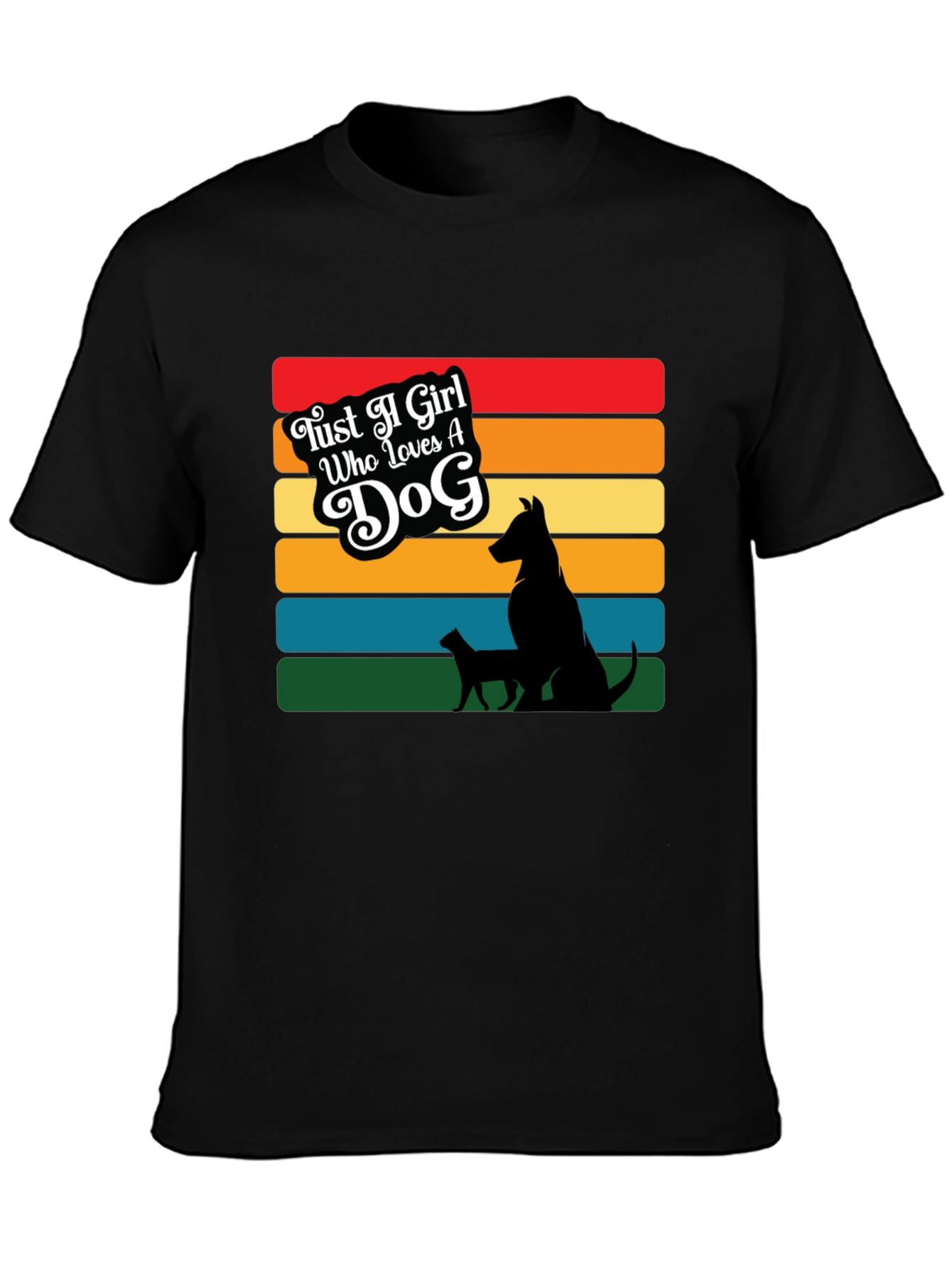 Camiseta Negra Just a Girl Who Loves a Dog