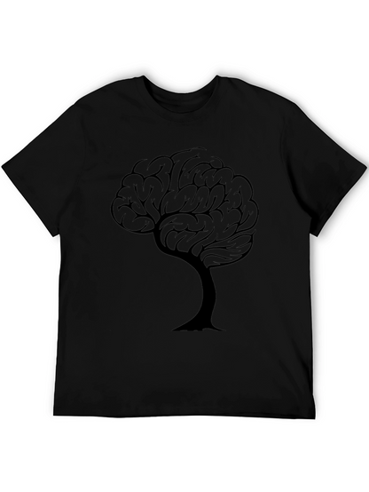 Camiseta Negra con Diseño de Árbol Cerebral