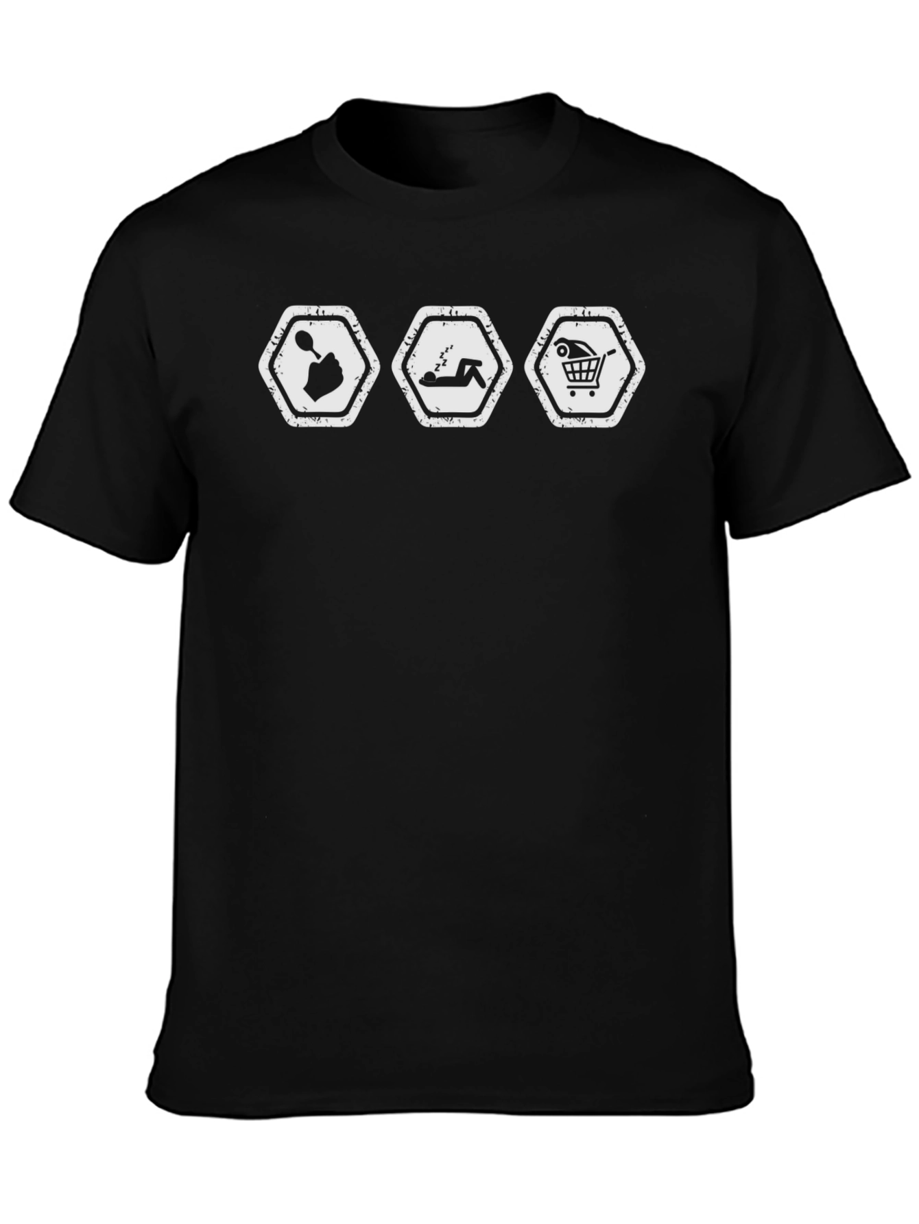 Camiseta Hombre Humor Adicto Trabajo-Sueño-Compras