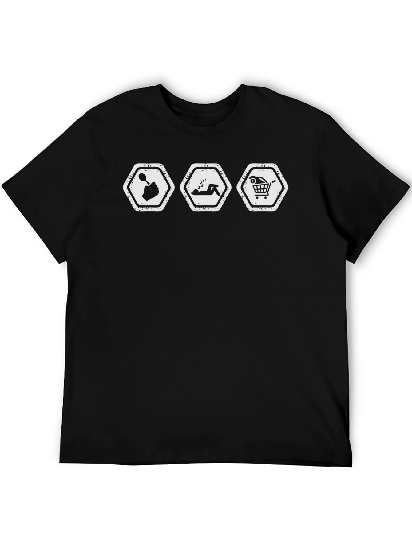 Camiseta Hombre Humor Adicto Trabajo-Sueño-Compras