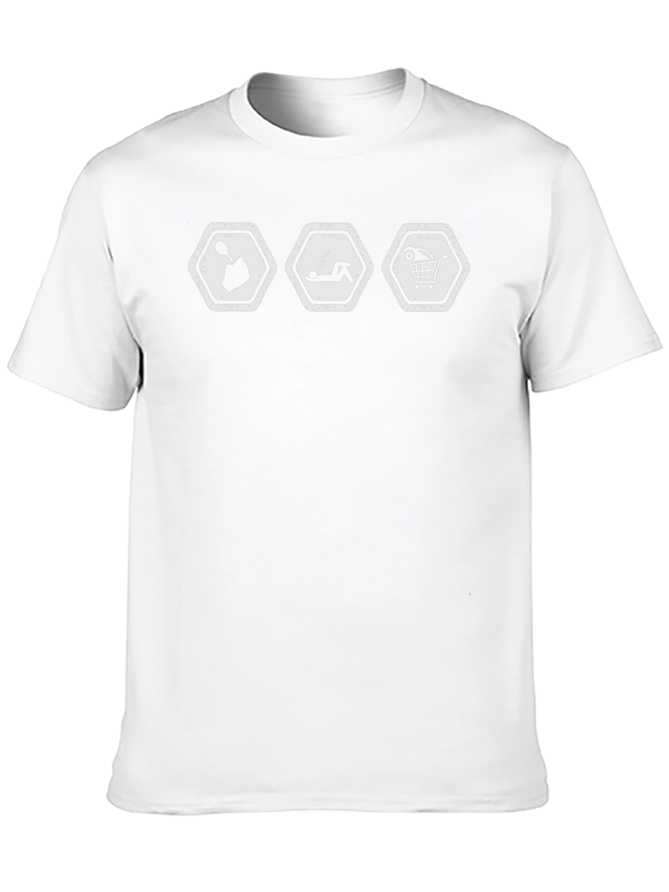Camiseta Hombre Humor Adicto Trabajo-Sueño-Compras