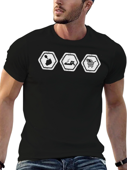 Camiseta Hombre Humor Adicto Trabajo-Sueño-Compras
