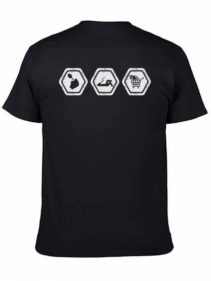 Camiseta Hombre Humor Adicto Trabajo-Sueño-Compras