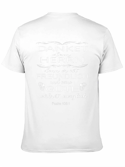 Camiseta Cristiana Negra: Danket dem Herrn