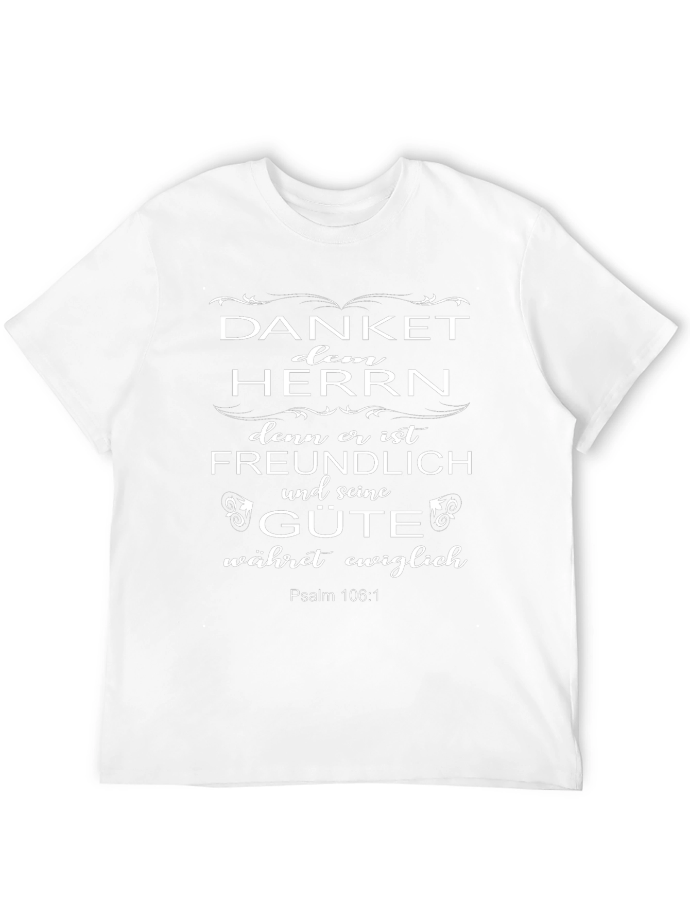 Camiseta Cristiana Negra: Danket dem Herrn
