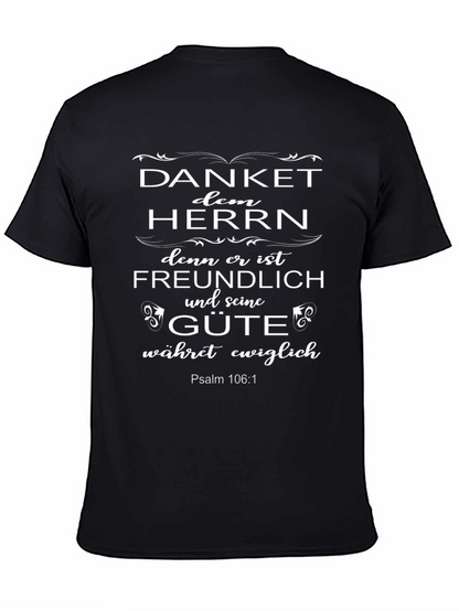 Camiseta Cristiana Negra: Danket dem Herrn