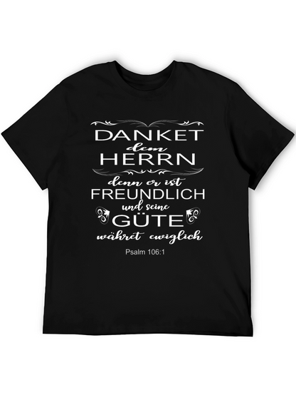 Camiseta Cristiana Negra: Danket dem Herrn