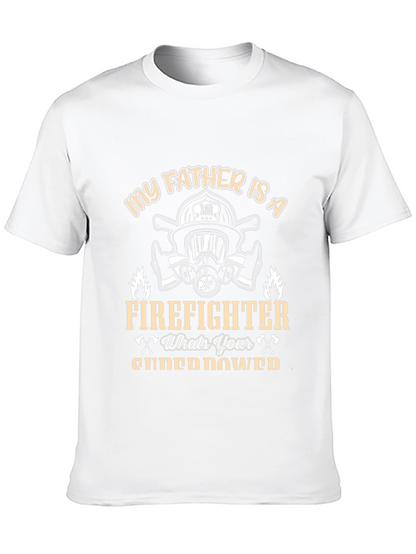 Camiseta Negra: Mi Padre Bombero ¿Cuál es tu Superpoder?