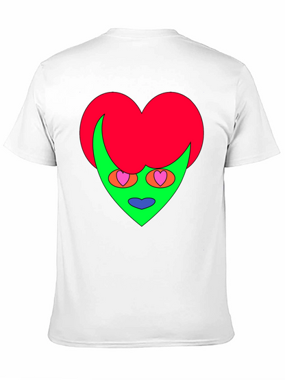 Camiseta Negra con Diseño Corazón Alienígena