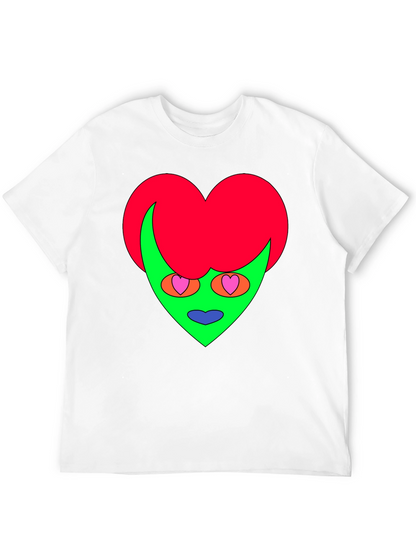 Camiseta Negra con Diseño Corazón Alienígena