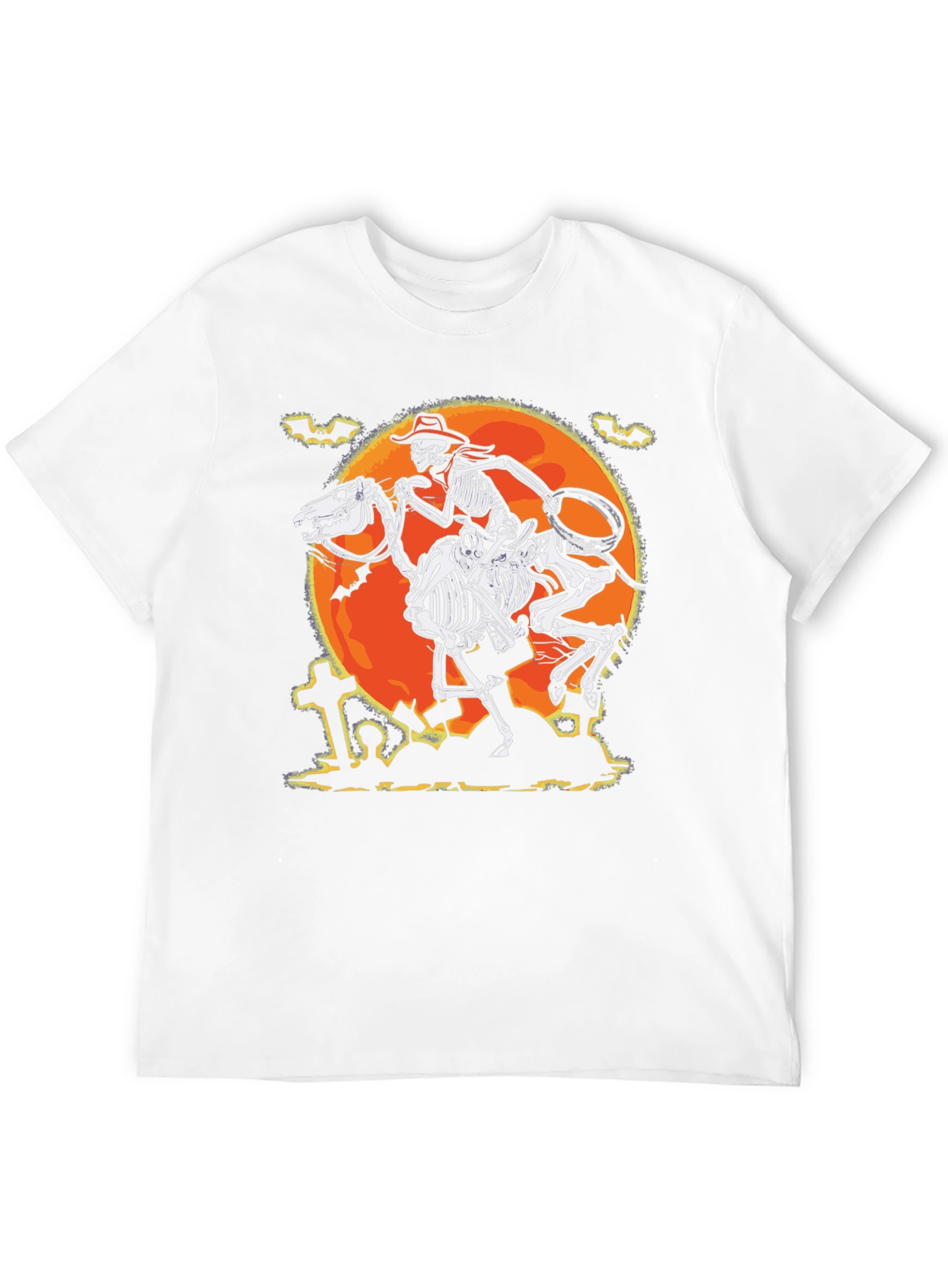 Camiseta Halloween Esqueleto Vaquero Luna