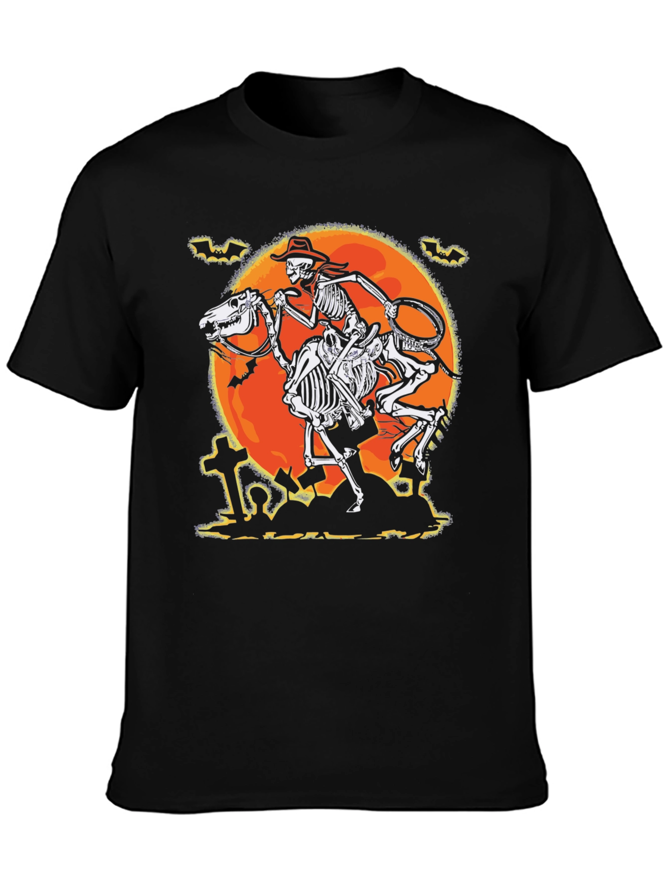 Camiseta Halloween Esqueleto Vaquero Luna