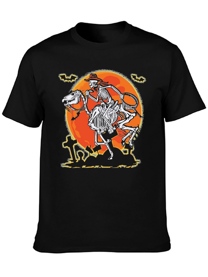 Camiseta Halloween Esqueleto Vaquero Luna