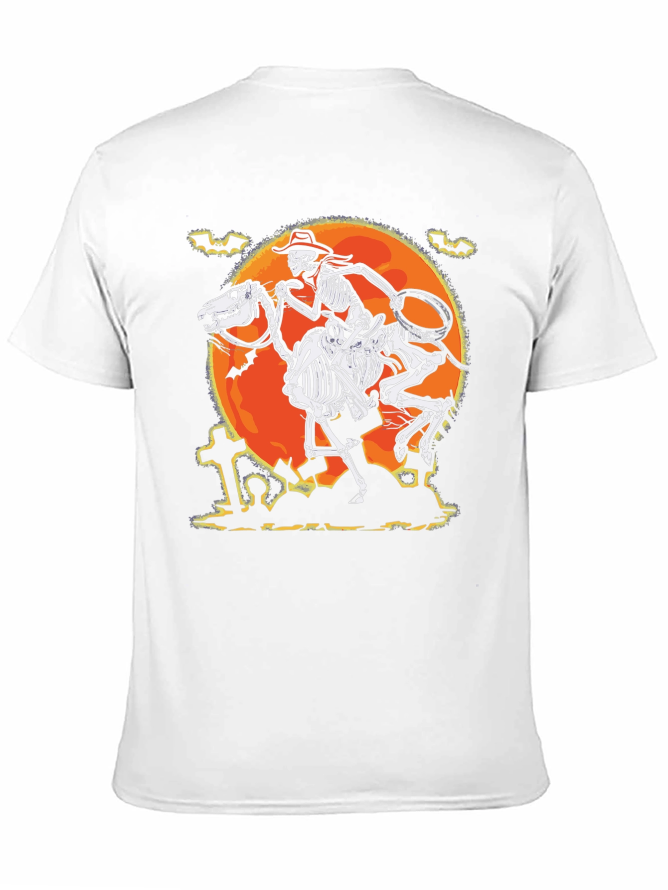 Camiseta Halloween Esqueleto Vaquero Luna