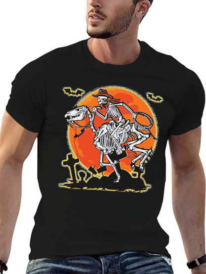 Camiseta Halloween Esqueleto Vaquero Luna