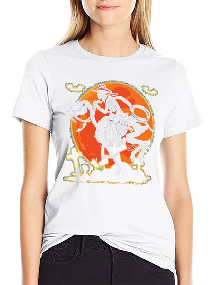 Camiseta Halloween Esqueleto Vaquero Luna