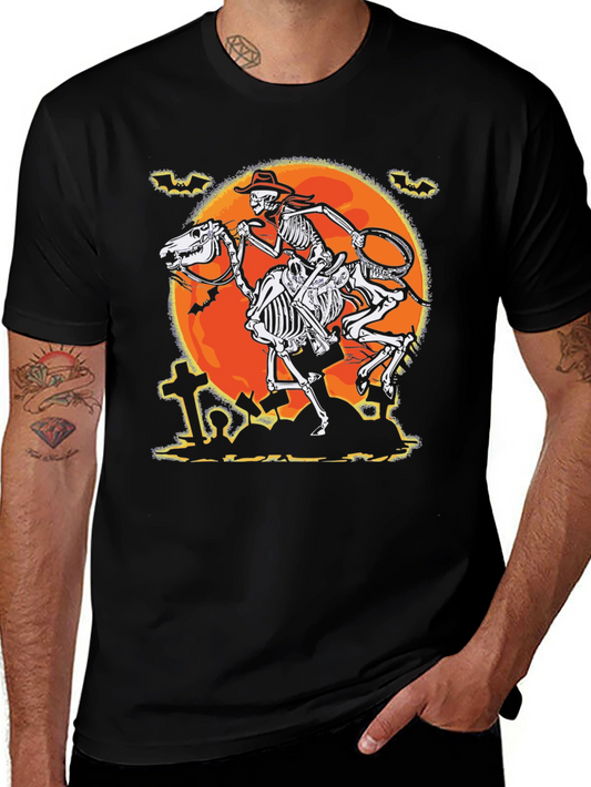 Camiseta Halloween Esqueleto Vaquero Luna