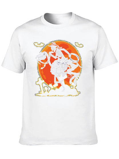 Camiseta Halloween Esqueleto Vaquero Luna